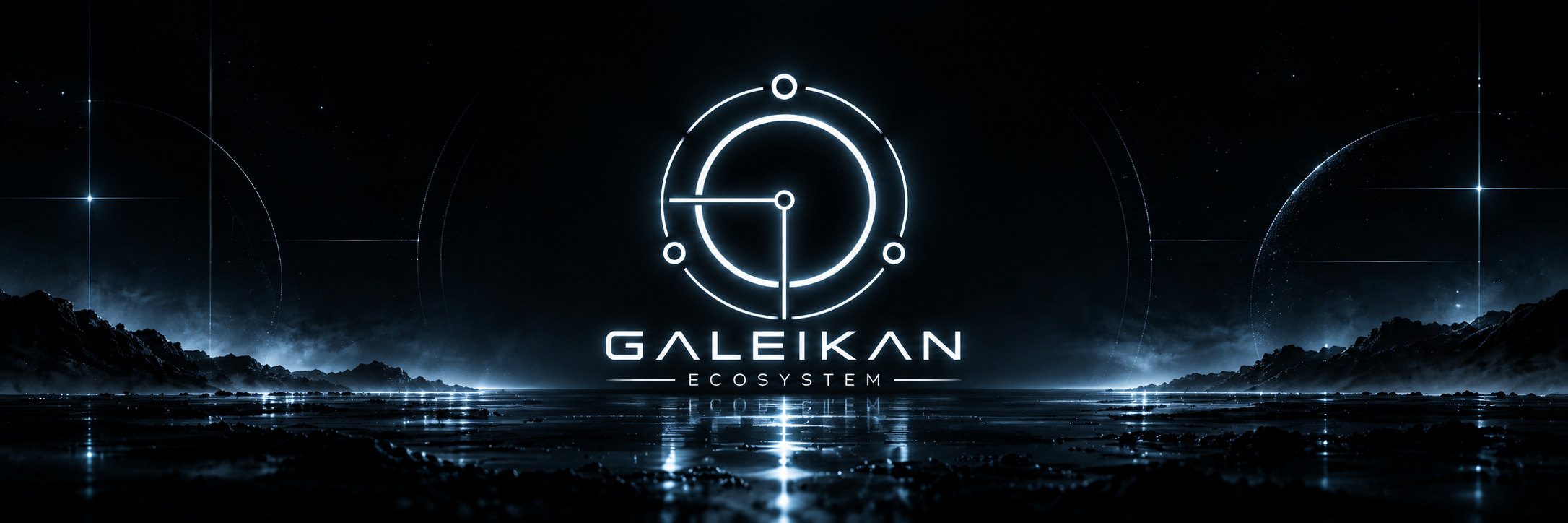 Galeikan ecosystem emblem over a blue-lit dark landscape